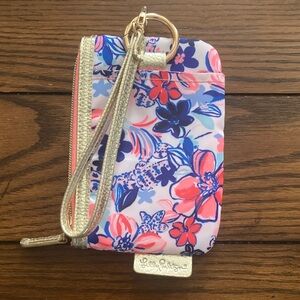 Lilly Pulitzer Pink and Blue Floral Wristlet